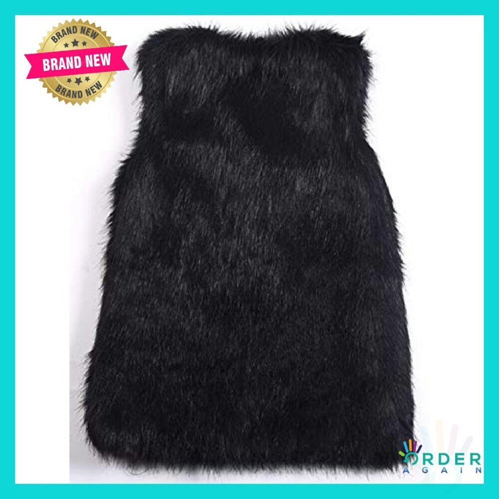 Faux Fur Vest Sleeveless Jacket Cozy Chic Oversized Y2K Style - Picture 4 of 5